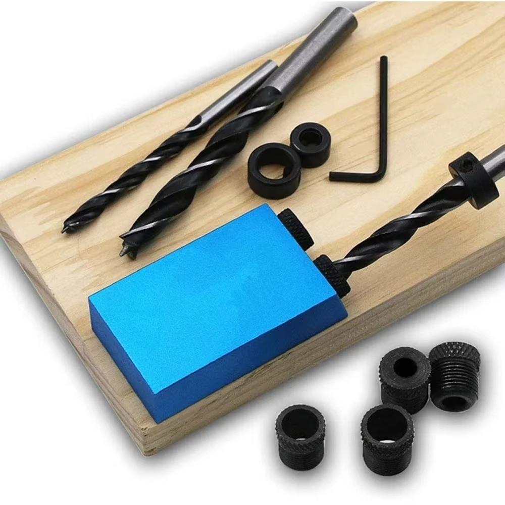 7/14/15Pcs Metal Pocket Hole Jig Kit 15 Degree Angle Drill Guide Set  Woodworking Tools