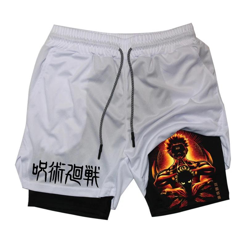Double-Layer Digital Print Sports Shorts for Adults - Casual Fitness Apparel