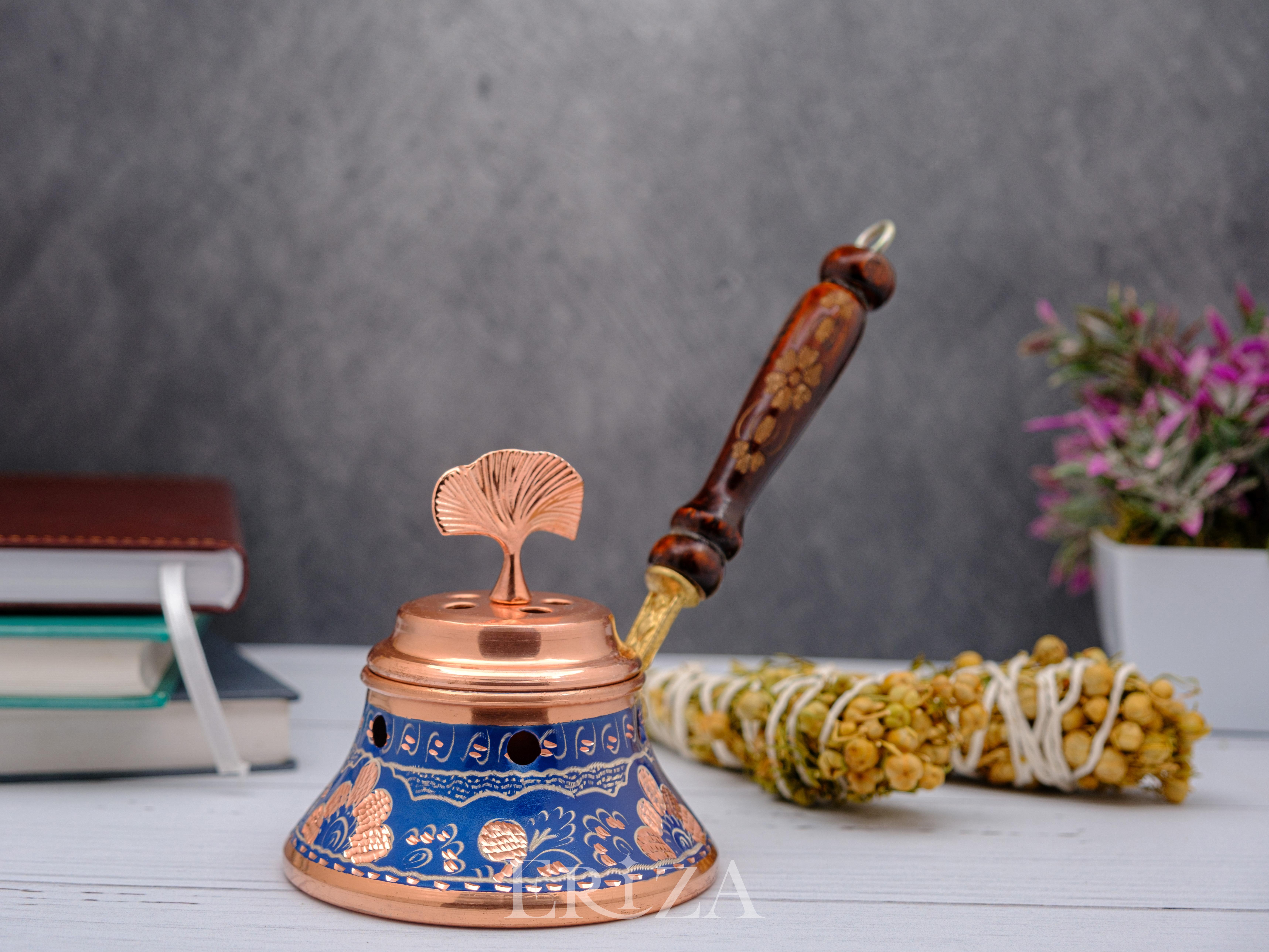 

Handmade Copper Incense Holder Box синій