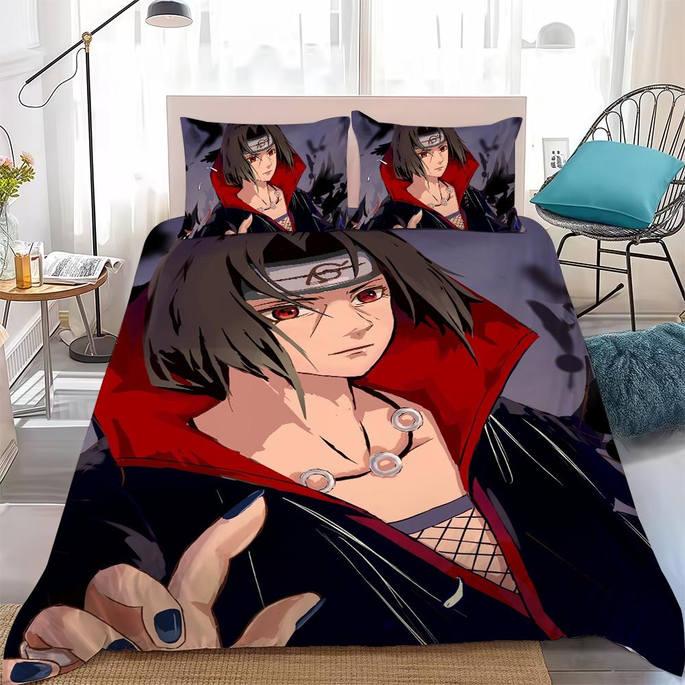 

Anime N-NarutoES Duvet Cover Set Home Style Bedding Soft Laundry Cotton Bed 3 Piece Set Student Dormitory Gift 135x200cm