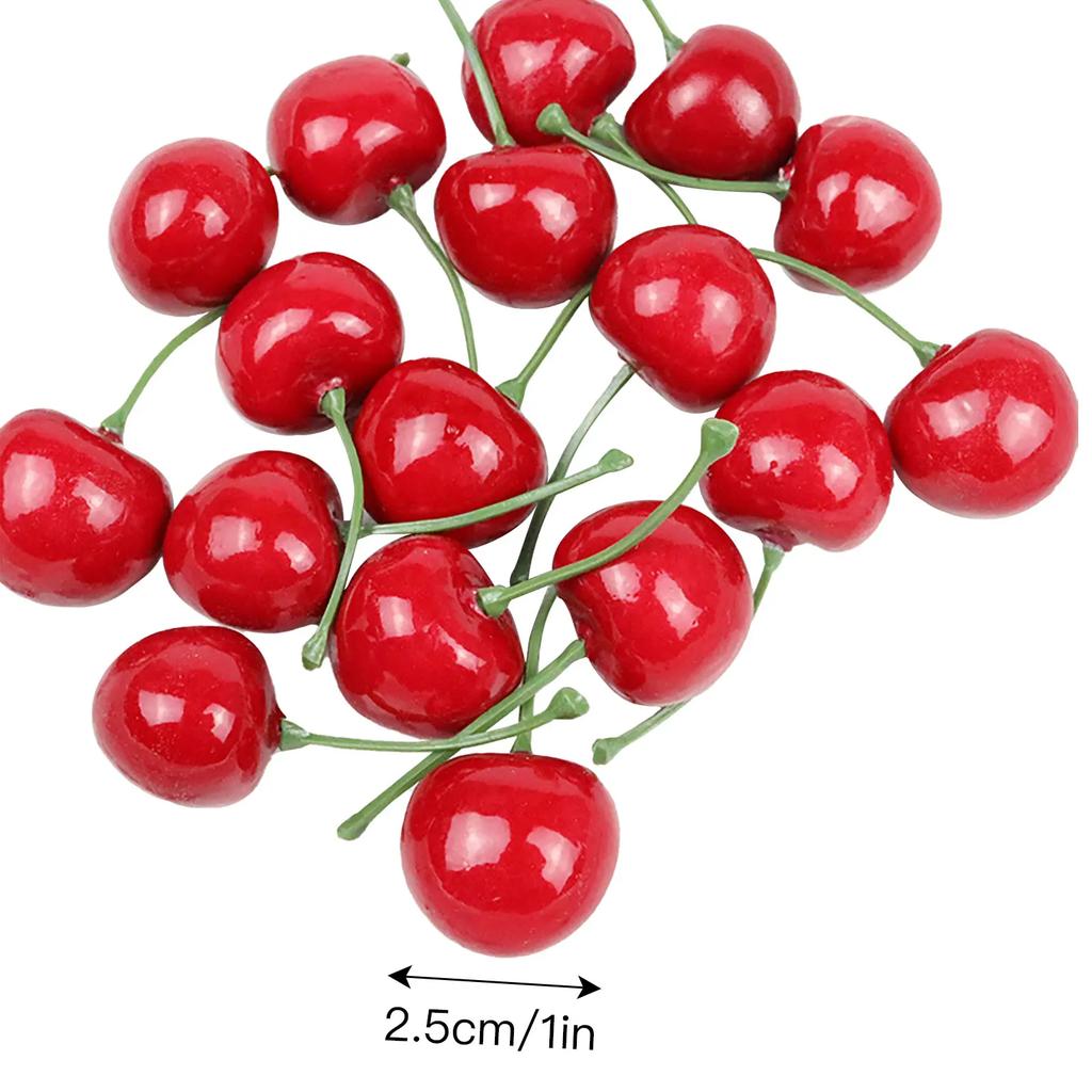 50pcs Artificial Cherries Bubble Cherry Fruits Wedding Home Decoration Photography Props