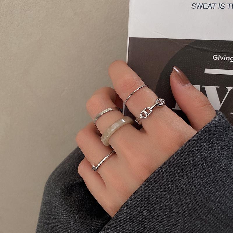 

Trendy 2023 Minimalist Women s Vintage Diamond Acetate Ring Adjustable