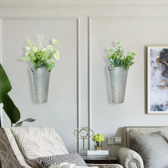 Dekorativ blomsterpotte Fint håndverk Jern Hengende hull Glatt Barnehageplantebeholder for Hjem