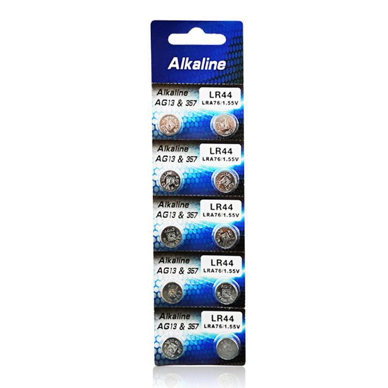 AG13/LR44 Alkaline Button Battery 1.55V for Watches, Toys, and Night Lights