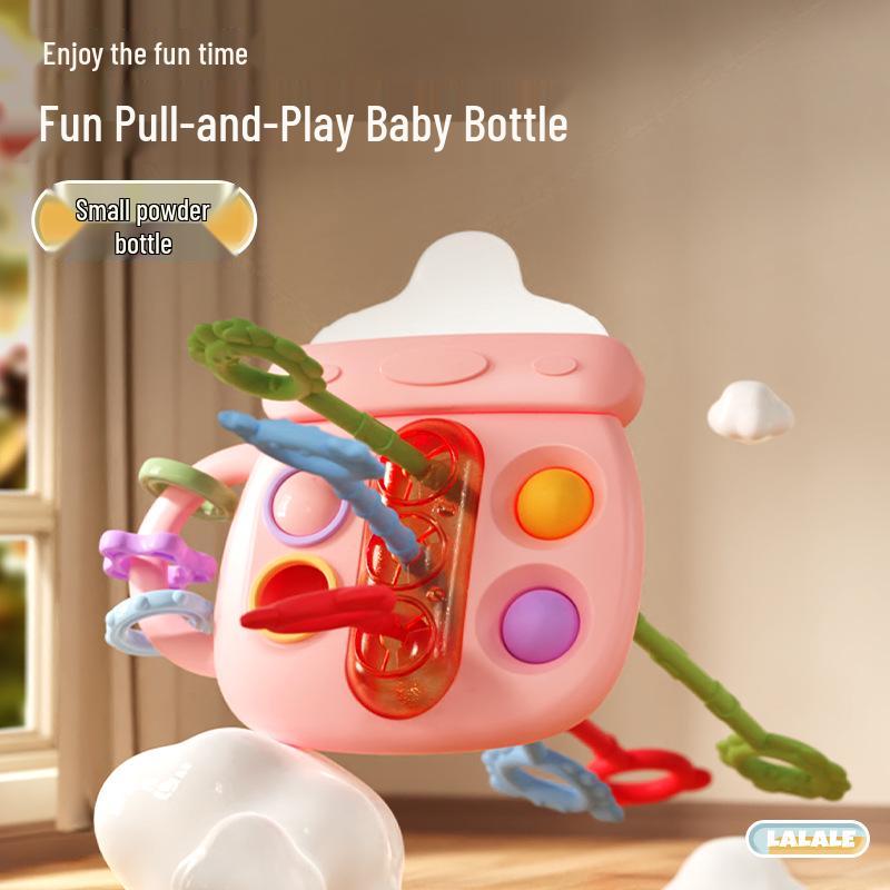

Milk Bottle Pull-Pull Toy: Early Learning & Fine Motor Skills for Babies and Kids