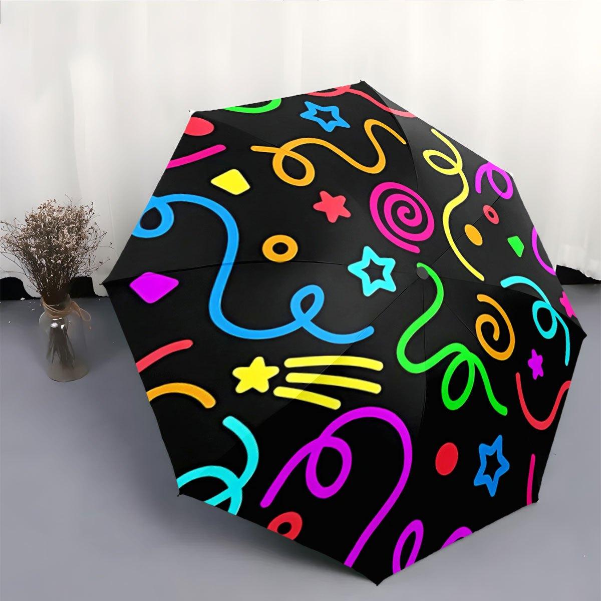 

Automatic Open/Close Umbrella with One-Touch Button - Compact Folding Umbrella, Portable Collapsible Design, 8-Rib Sturdy Fram Iron&8K