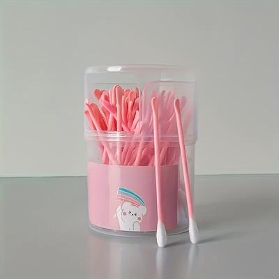 100Pcs Convenient Double-headed Ear Cleaner Disposable with Ear Spoons Cotton Swabs Plastic Soft Cleaning Cotton Bud Home