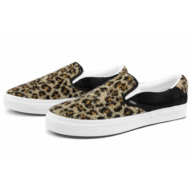 Vans Slip-On 59 Leopard Unisex Tenisky Tmavě hnědá Černá Pravá bílá VN0A38GU6BX