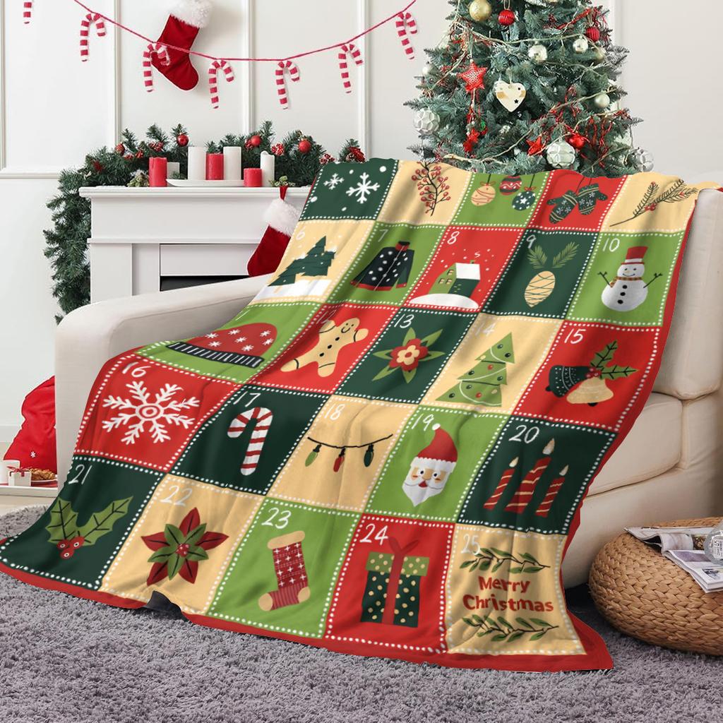 Christmas Printed Blanket Soft and Comfortable Skin Friendly Sofa Cover Blanket Christmas Decoration Suitable for All Seasons