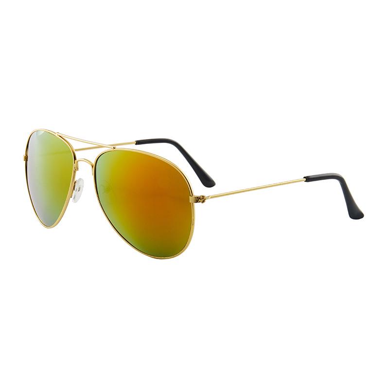 Unisex Aviator Frog Mirror Sunglasses - Multicolor Metal Frame