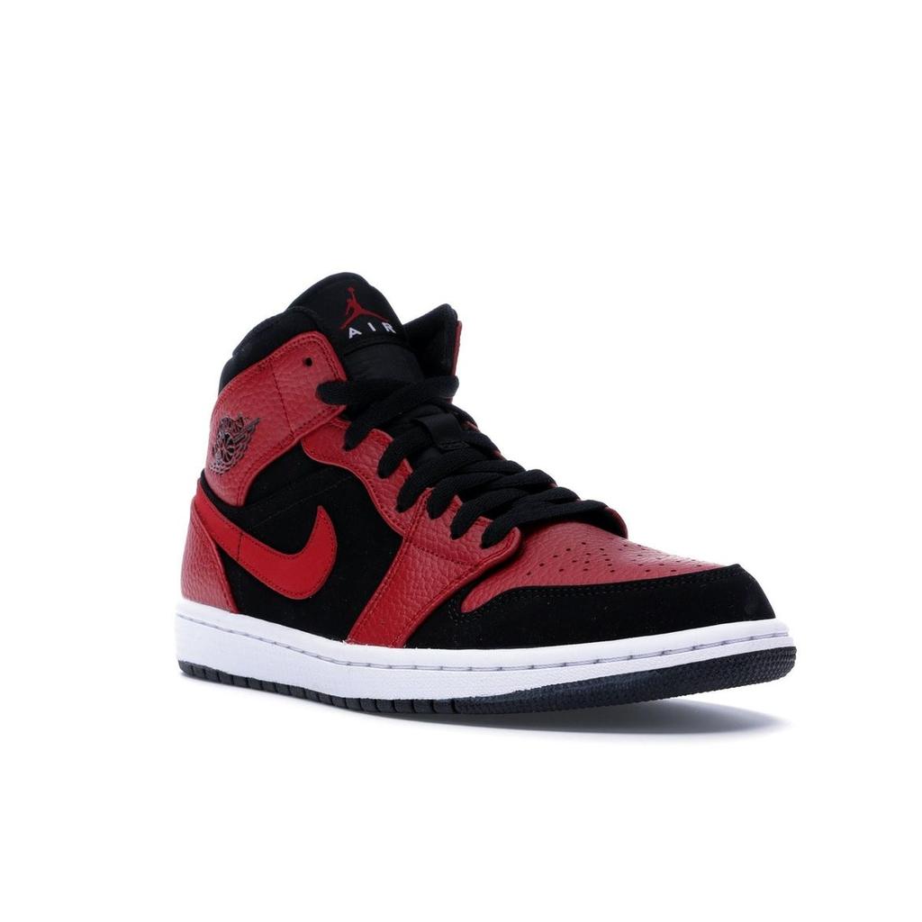 Air Jordan 1 Mid Bred Men Sneakers Black Gym-Red-White 554724-054