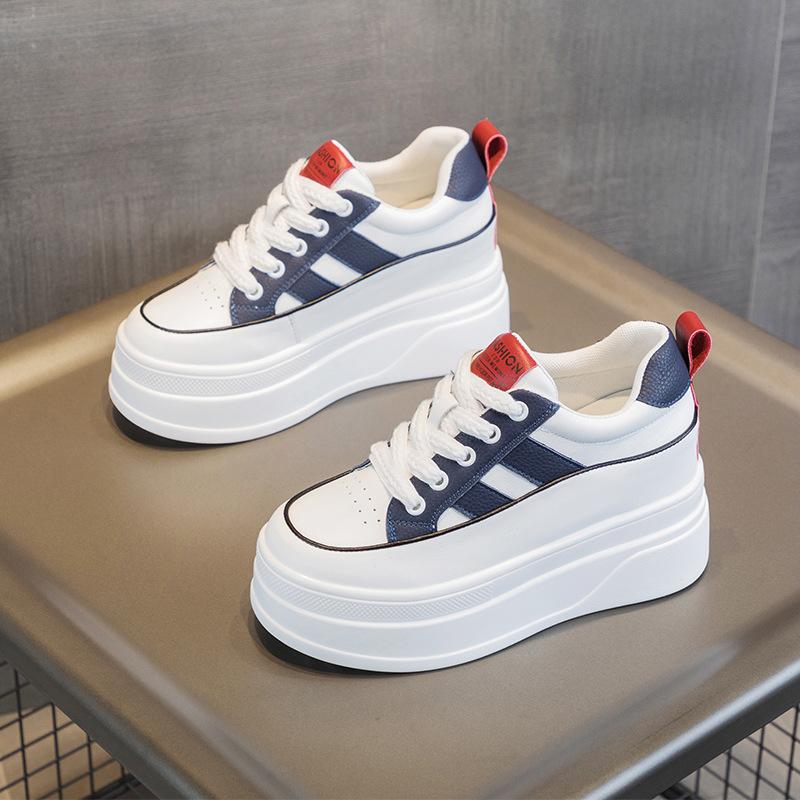 

2025 spring and autumn new with skirt sweet mesh little white shoes board shoes platform super high heel sandals casual board shoes 33