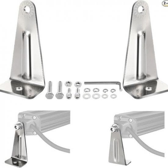2PCS Light Bar Bracket Universal Single Row LED Light Bar M6 Mount Brackets