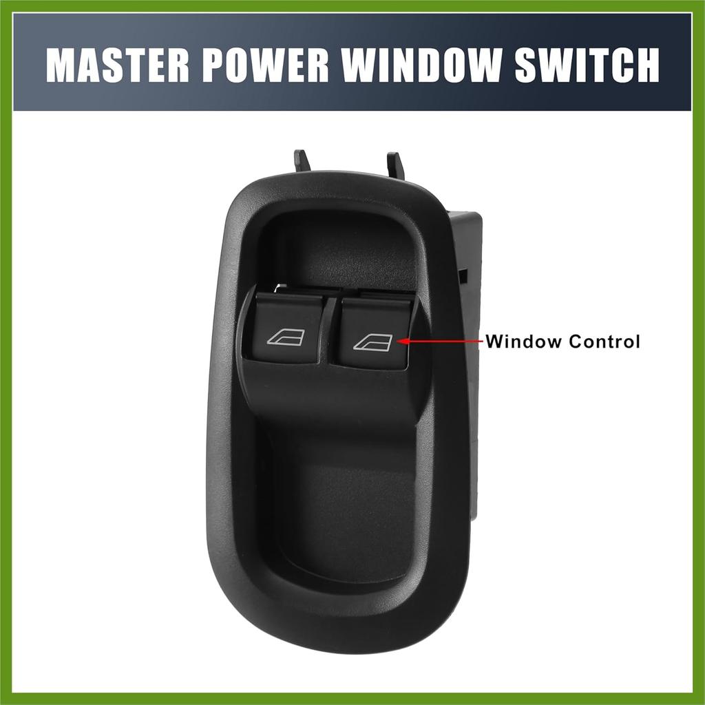 Power Window Switch 2029885 1791339 for Ford Transit MK8 Custom 2014-2023 Driver Side Door Power Window Control with Light Switch Black Vehicle
