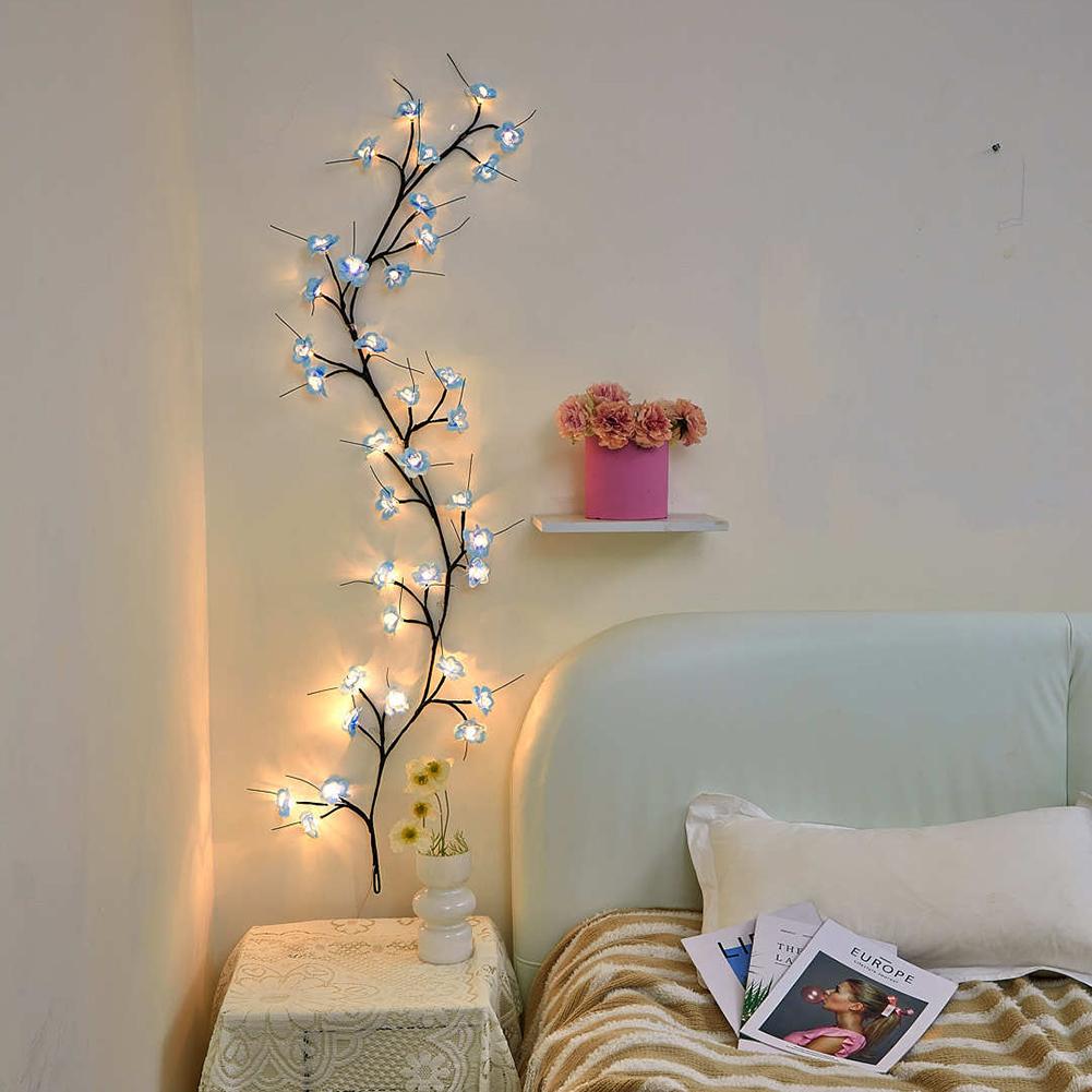 Flower String Lights with Remote Control Artificial Flower Vine Light Bendable DIY Fairy Light USB Plug In for Living Room