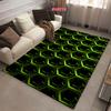 Fluorescent Green Crystal Geometric Future Carpet Living Room Bedroom Entrance Door Mat , Sofa, Home Decor Mat, Picnic Rug Gift