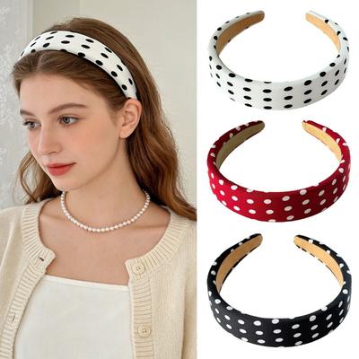Modisches Polka-Dot-Stirnband für Outdoor-Reisen, Freizeit, tägliches Tragen, dekoratives Haaraccessoire, stylischer Stoff-Haarreif für Damen & Mädchen