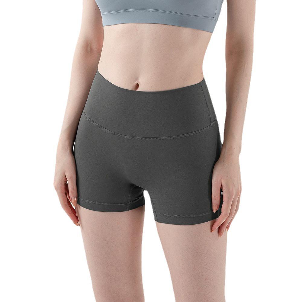 Dámské šortky na jógu s vysokým pasem a efektem broskvových hýždí - Přiléhavé, prodyšné fitness horké kalhotky na léto