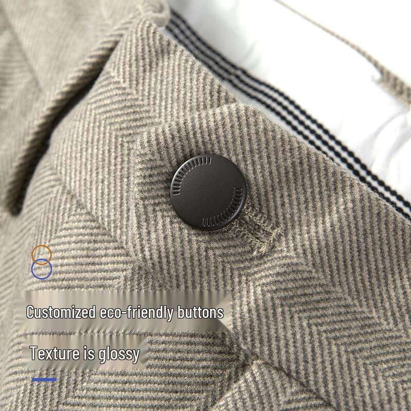 MONTAGUT Men's Autumn Striped Wool Blend Suit Trousers