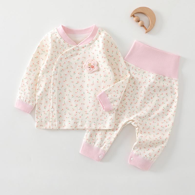 Autumn Baby Clothes Set: Cotton Pajamas & Pants for Newborns (Unisex)