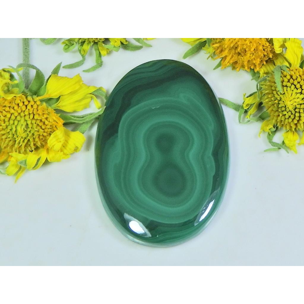 AA++ 70Cts. Natural Green Malachite Oval Cabochon Loose Gemstone 25X40X04MM D-34