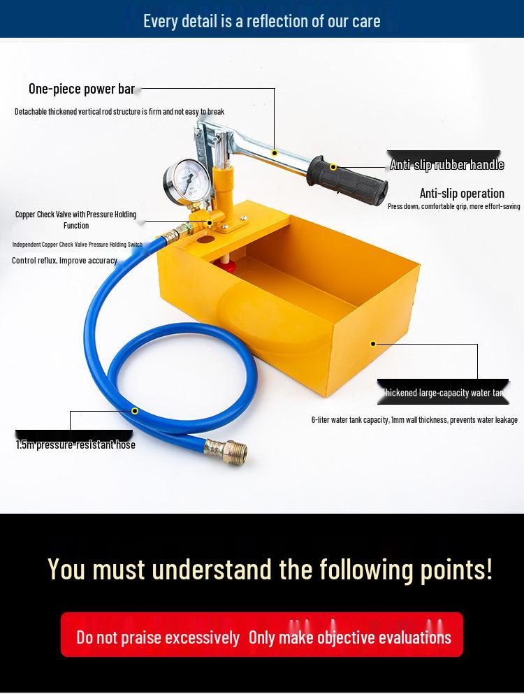 Manual Pressure Test Pump for PPR Water Pipes and Leak Detection