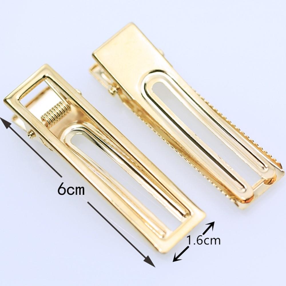 10pcs gold/rhodium Hair Clips Fashion square Hairpin Blank Base for Diy Jewelry Making Pearl Hair Clip Setting craft supplie