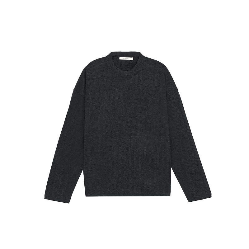 Bodydream Textured Long-Sleeved T-Shirt for Men In Autumn, Loose Casual Velvet-Like Base Shirt, Retro Pure Color Top