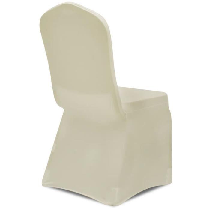 Housse de chaise - vidaXL - Extensible - 100 pcs - Couleur crème - Tissu extensible avec élasthanne