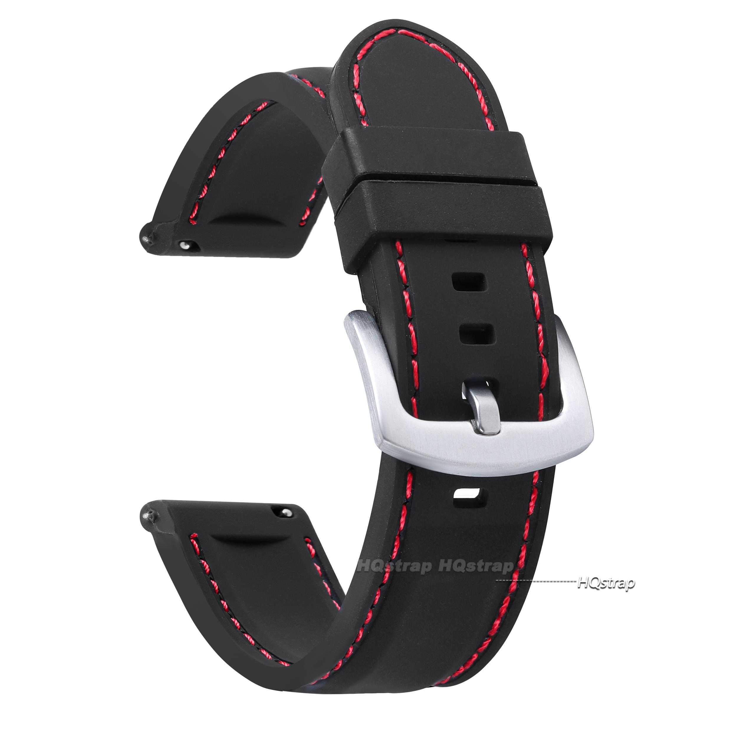 Silicone Waterproof Quick Release Watchband 18mm 20mm 22mm 24mm Black Green Rubber Strap for Seiko Soft Dustproof Watch Bracelet 18mm