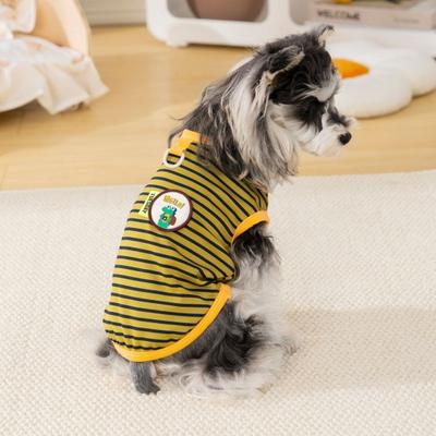 Gestreept Hondenshirt Ademend Zomers Puppy T-shirt Stijlvol Los Hondenshirt voor Kleine Honden Schnauzer Bichon Frise