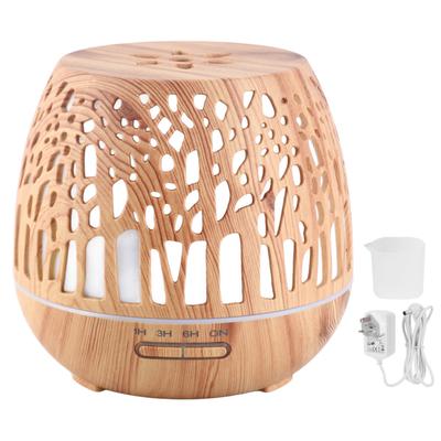 400ml Luftbefeuchter für Aromatherapie Aromatherapie-Diffusor Helle Holzmaserung mit Hohldesign