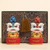 Creative Mascot Lion Animal Sculptures and Figurines  Resin  Cute Home Room Office Wealth Luck Feng Shui Decor High End Gifts