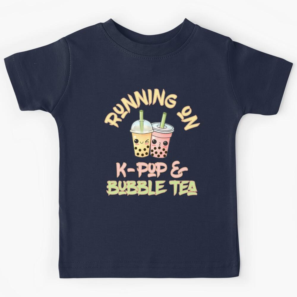 Running On K-Pop and Bubble Tea Kids T-Shirt 120