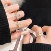 Caibao Open Ring Light Luxury High-End Bow Yellow Diamond Set Niche Design Ring