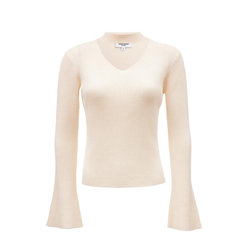 VEROMODA V-Neck Slim Fit Flare Long Sleeve Knit Sweater