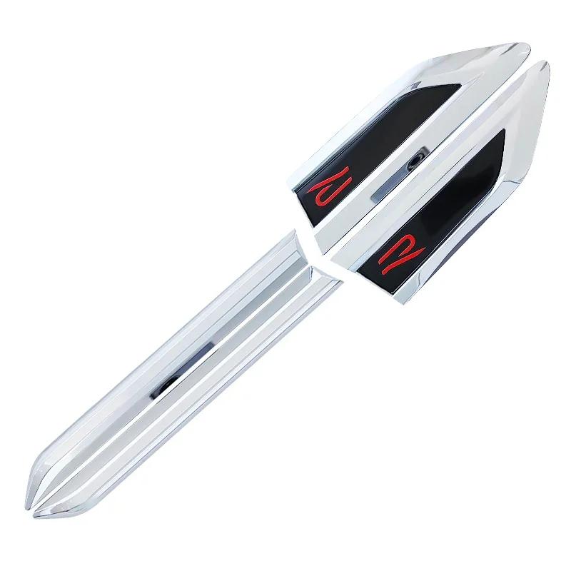 Valve Stems Caps 4Pcs Car Fender Side Emblem Bumper Strip Badge Sticker For Volkswagen VW Rline GTI 4MOTION Polo Golf Jetta Tigu zw7