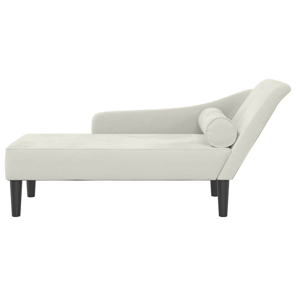 Cream Velvet Chaiselongue with Cushion