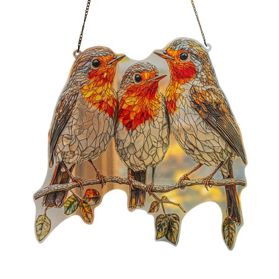 Colorful Bird Acrylic Hanging Decoration Indoor Outdoor Garden Yard Window Wall