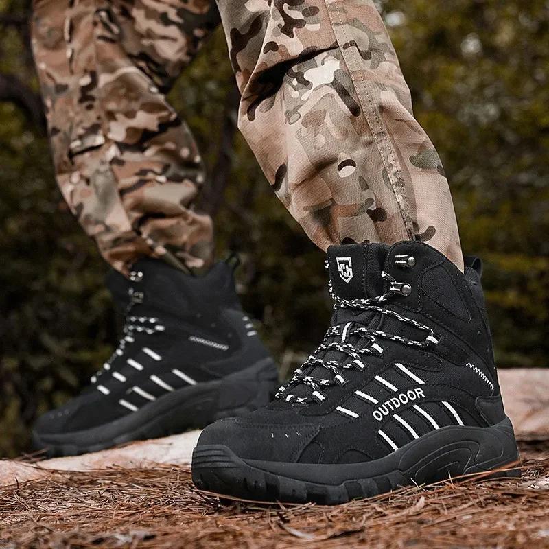 High-quality Waterproof Boots for Men Platform Tactical Boots Plus Size Outdoor Sports Hiking Boots Men Botas Senderismo Hombre