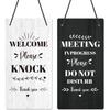 Do Not Disturb Door Hanger Sign - Brown Available Please Knock Door Signs Double Sided Reversible Hanger Plaque for Business Office Session Treatment