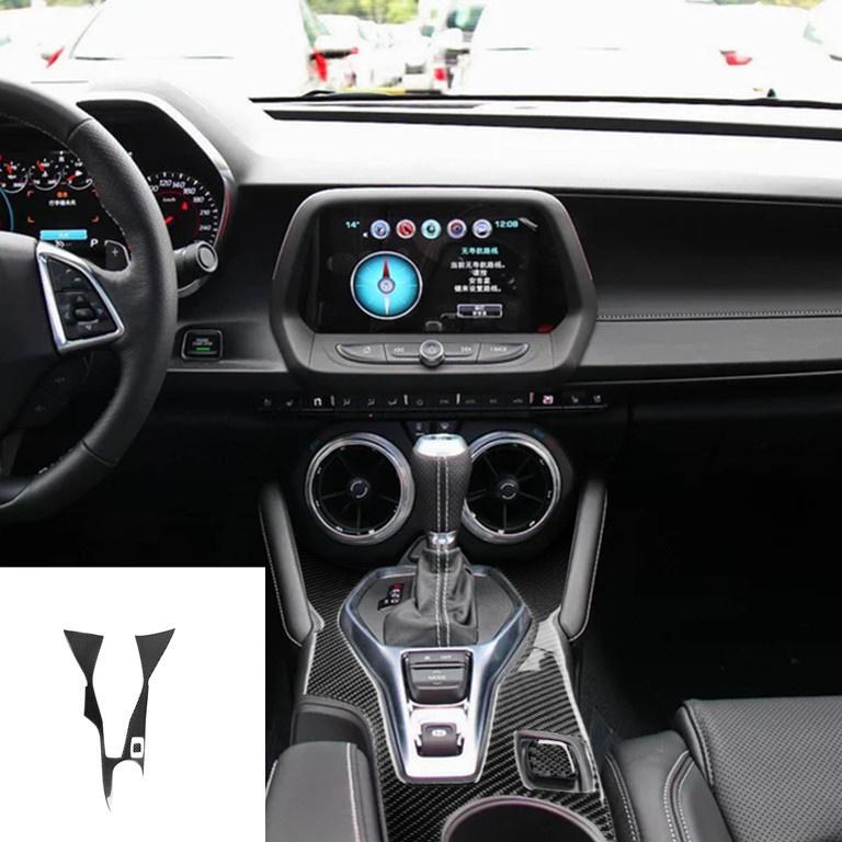Carbon Fiber Für Chevrolet Camaro 17-19 CD Klimaanlage Bedienfeld Getriebe Panel Air Panel auto Aufkleber abdeckung Auto