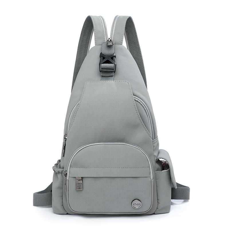 

Однотонная нагрудная сумка Женский многофункциональный рюкзак Дорожная сумка через плечо серый