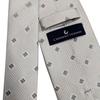 [C CRAVATTERIA] Formal Tie, Ceremonial Tie, White Silver, 100% Silk, for Weddings, Receptions, Celebrations, Parties, Ceremonies, Teflon