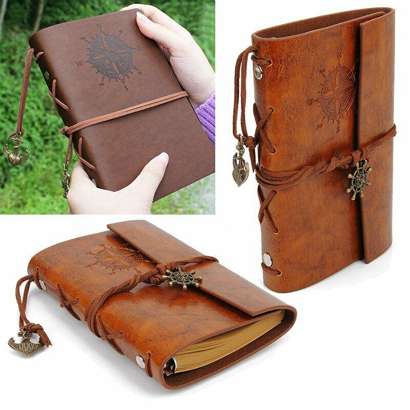 New A6 Vintage Pirate Ship Notebook Diary Leather Loose Leaf Book Travel Journal