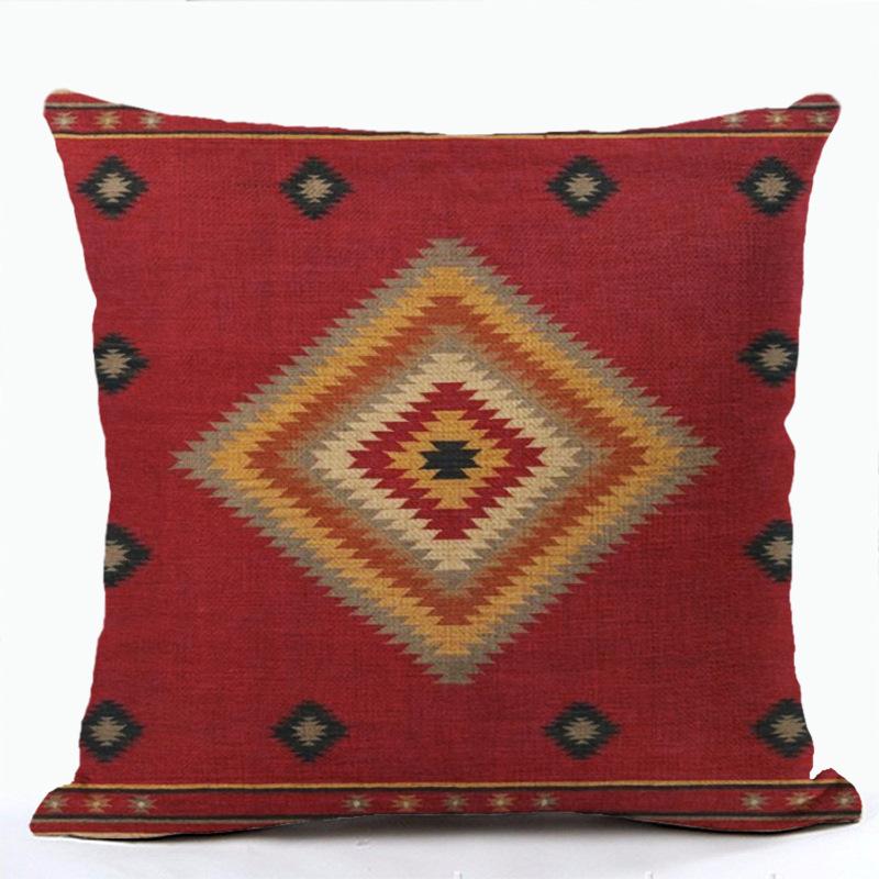 Böhmische Geometrische Muster Kissenbezug mit Kurzem Plüschdruck Wohnzimmer Sofa Dekoration Kissenbezug Kissenbezüge