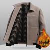 Dad's Winter Velvet Wool Coat: Men's Warm Thickened Jacket for Grandpa