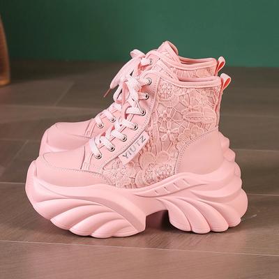 Scarpe da Ginnastica Autunnali alla Moda da Donna Nuove Traspiranti con Zeppa Alta Donna Ragazze Vulcanizzate Casual Chunky Sneakers Zapatillas Mujer 8.5CM