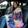Magical Unicorn With Wings Crown Flowers Rainbow Sky Fleece Blanket Cute Fantasy Animal Soft Flannel Throw For Kids BedroomDecor