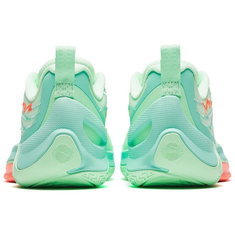 Anta Shunxi 1 V2 Men Low Top Basketball Shoes Green Orange 912431110Q-4